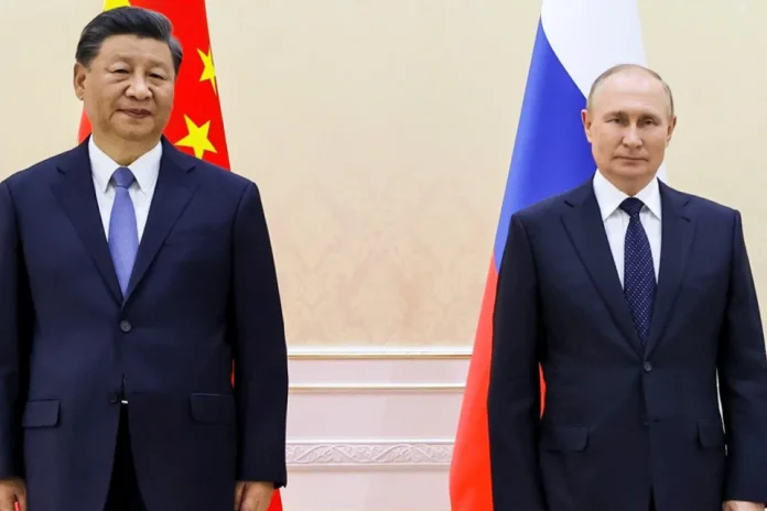 চীনা প্রেসিডেন্ট শি জিনপিং এবং রুশ প্রেসিডেন্ট ভ্লাদিমির পুতিন।