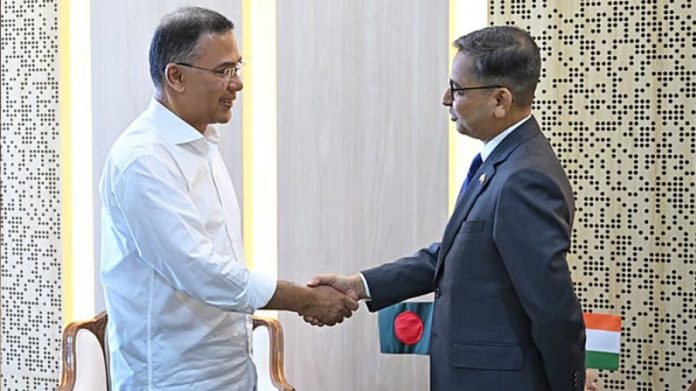 তারেক রহমানের সঙ্গে ভারতীয় হাইকমিশনার প্রণয় কুমার ভার্মার সৌজন্য সাক্ষাৎ। ছবি- সংগৃহীত